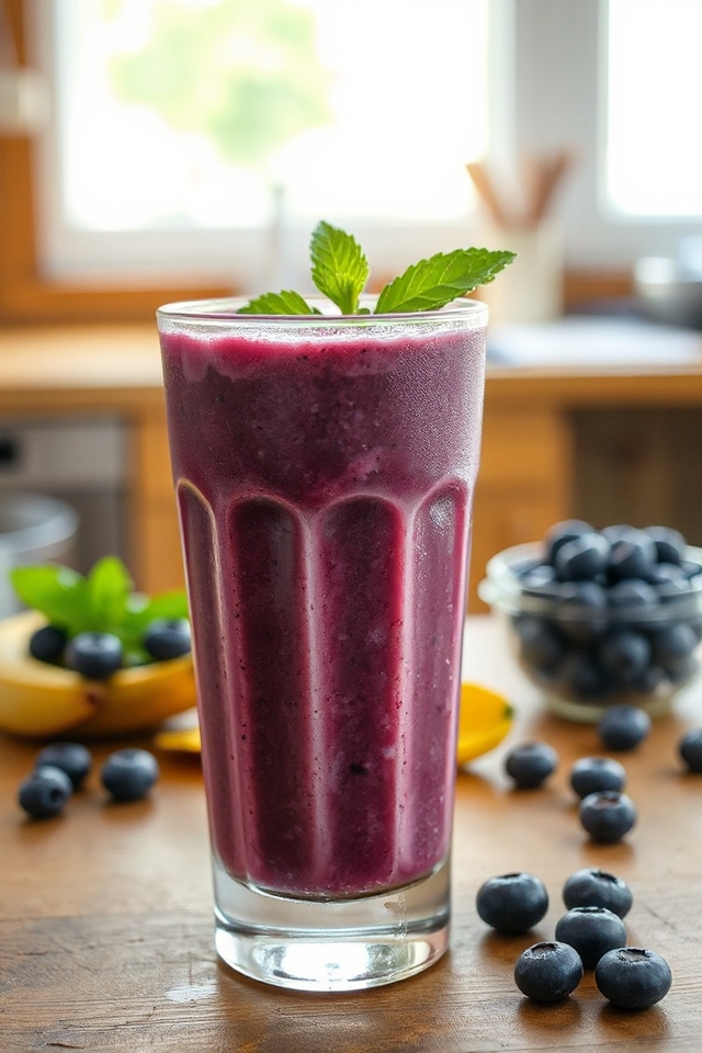 blend blueberries banana protein