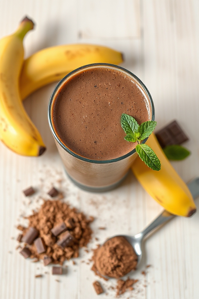 chocolate banana protein smoothie