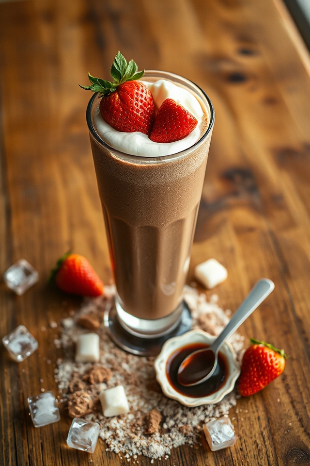 chocolate strawberry protein shake