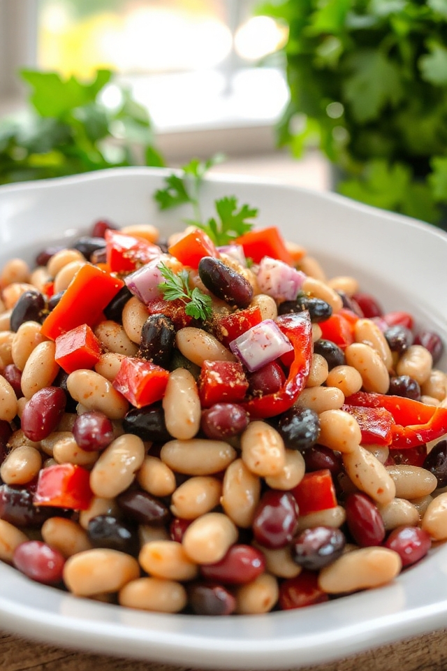 colorful protein salad creation