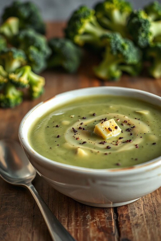 creamy broccoli protein soup
