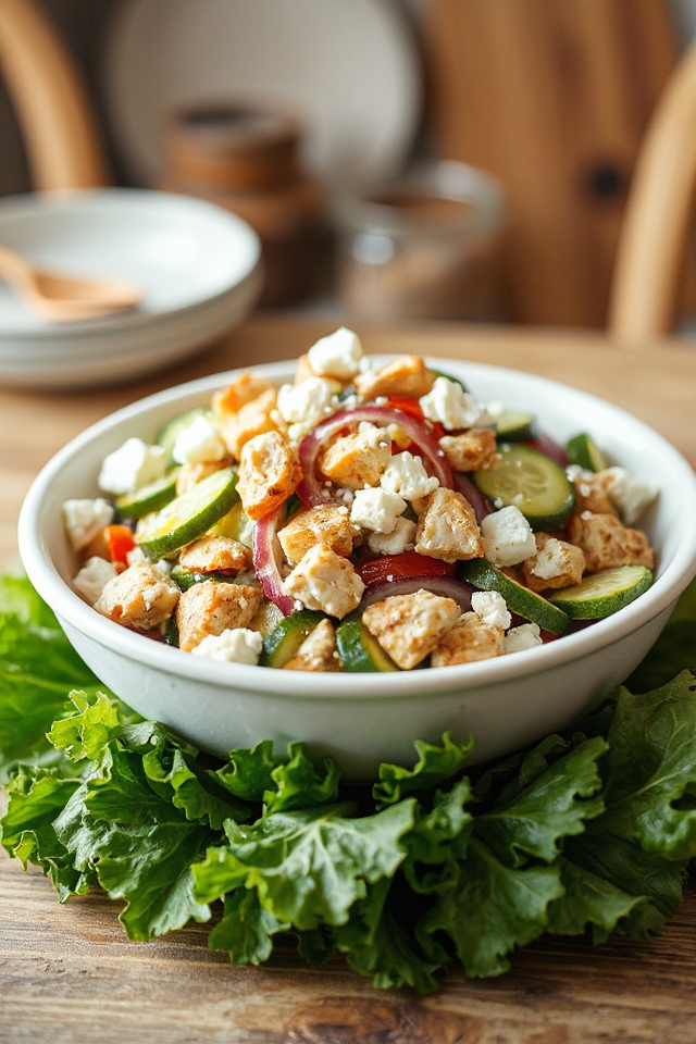 high protein greek chicken salad