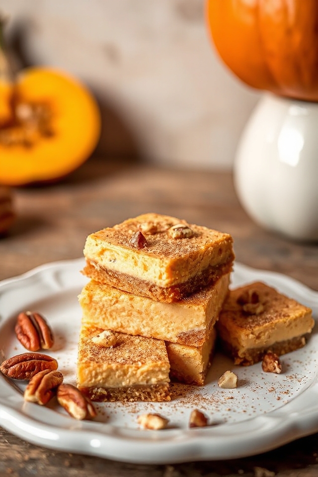 high protein pumpkin cheesecake bars