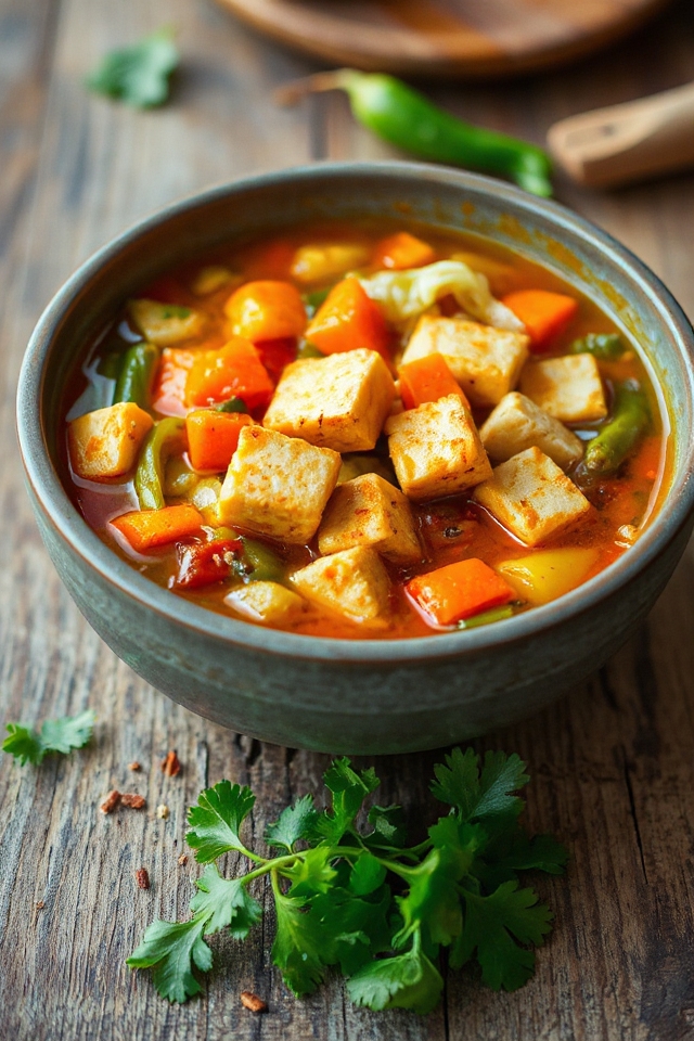 high protein tofu vegetable soup