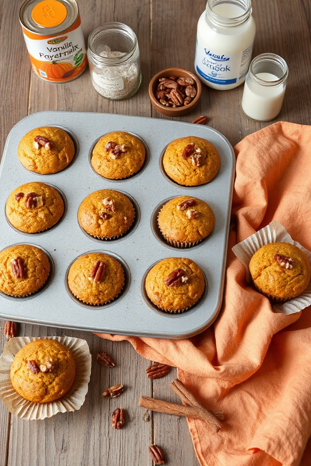 pumpkin pecan protein muffins