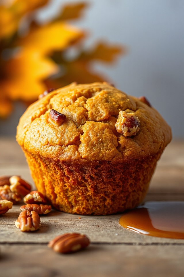 pumpkin pecan protein muffins