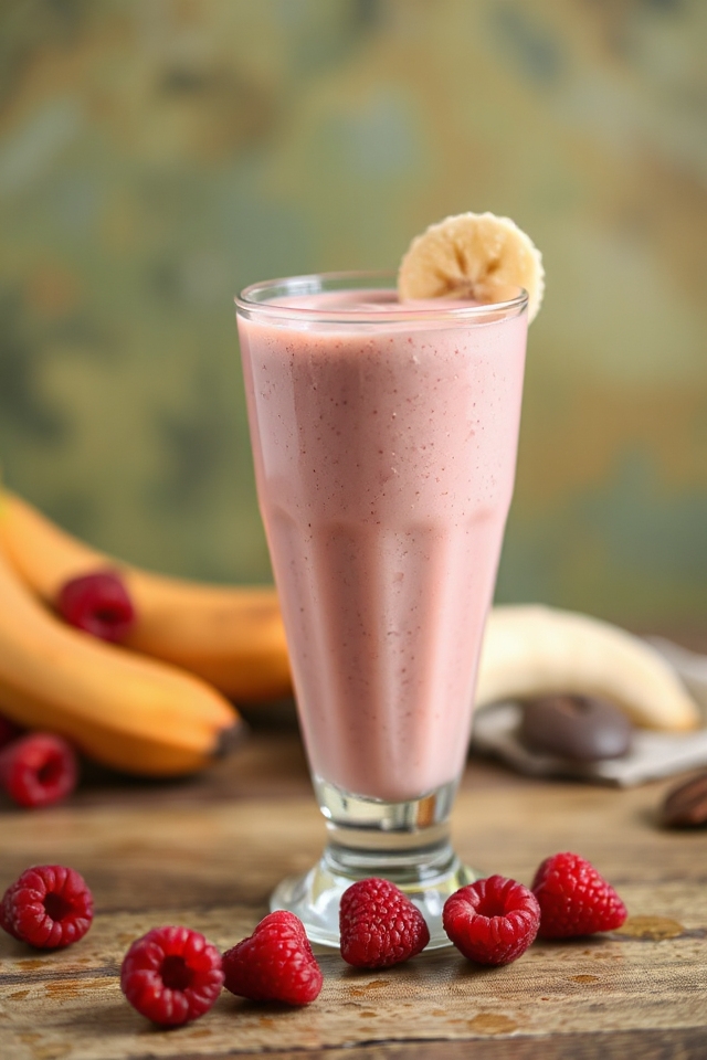 raspberry banana protein smoothie